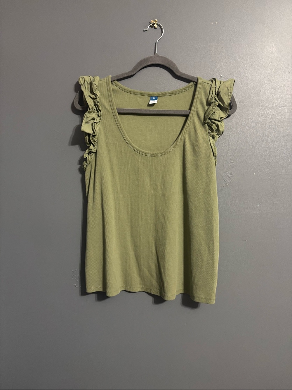 Old navy forest green ruffle sleeve Fairycore tank top women’s 2X